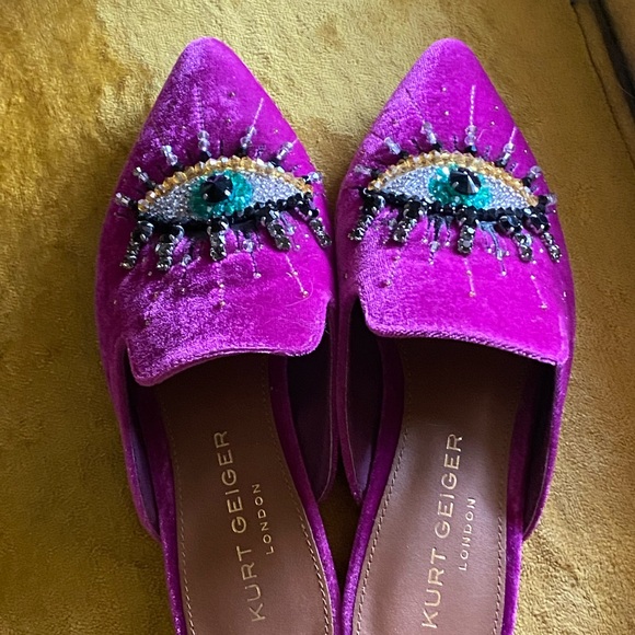 Kurt Geiger Women's Vibrant Purple Embellished Mules - Picture 7 of 8